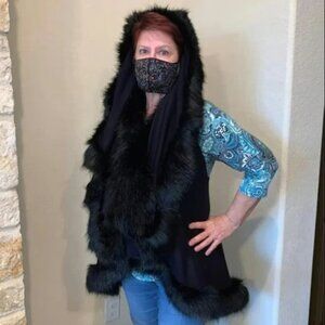 Sweater Vest with Hood, Black,